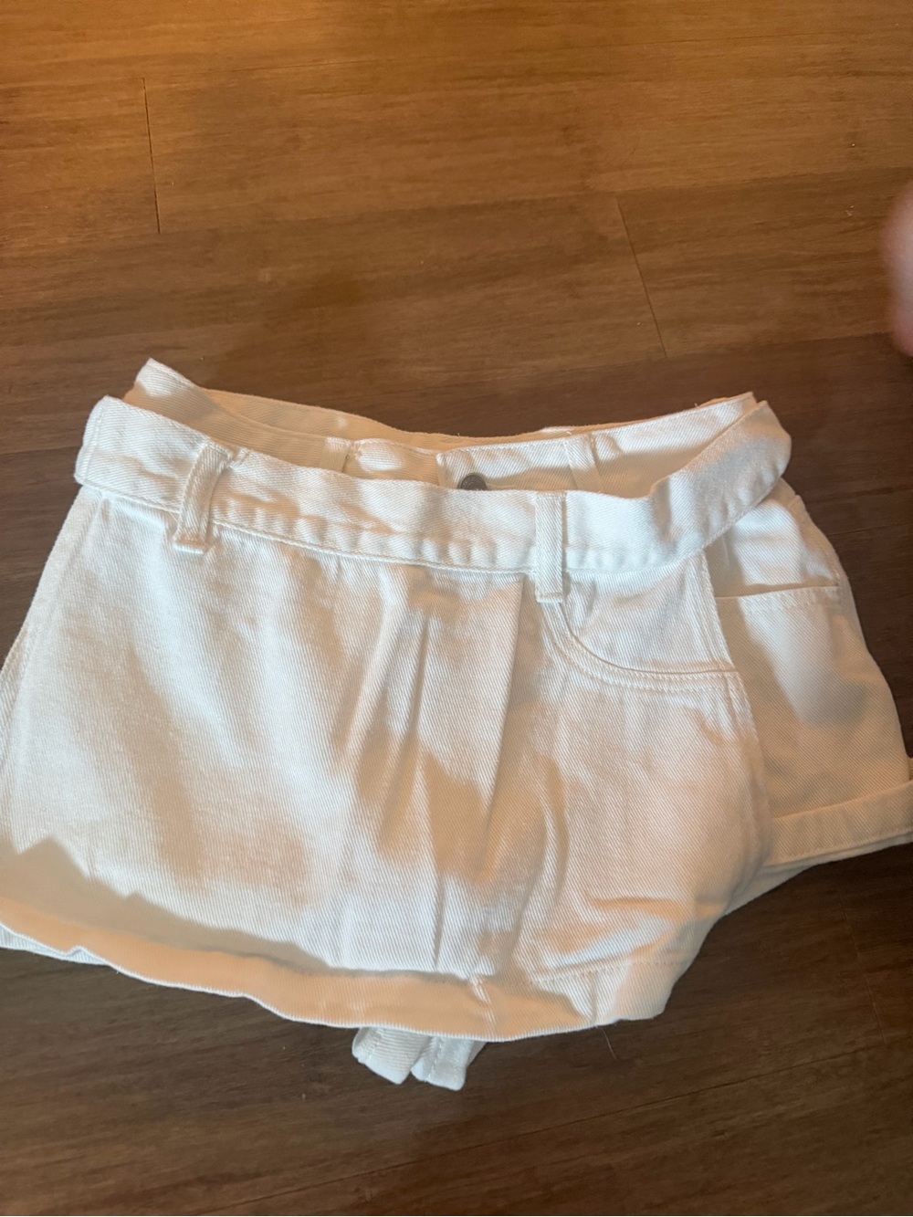 Threads 4 Thought Cream High-Waist Shorts Skort with Self-Tie Belt